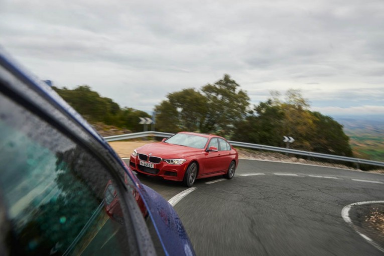 2015-bmw-335i-m-sport-2017-jaguar-xe-s-quarter-turn