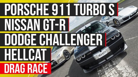 Dodge Challenger Hellcat vs Porsche 911 Turbo S vs Nissan GT-R